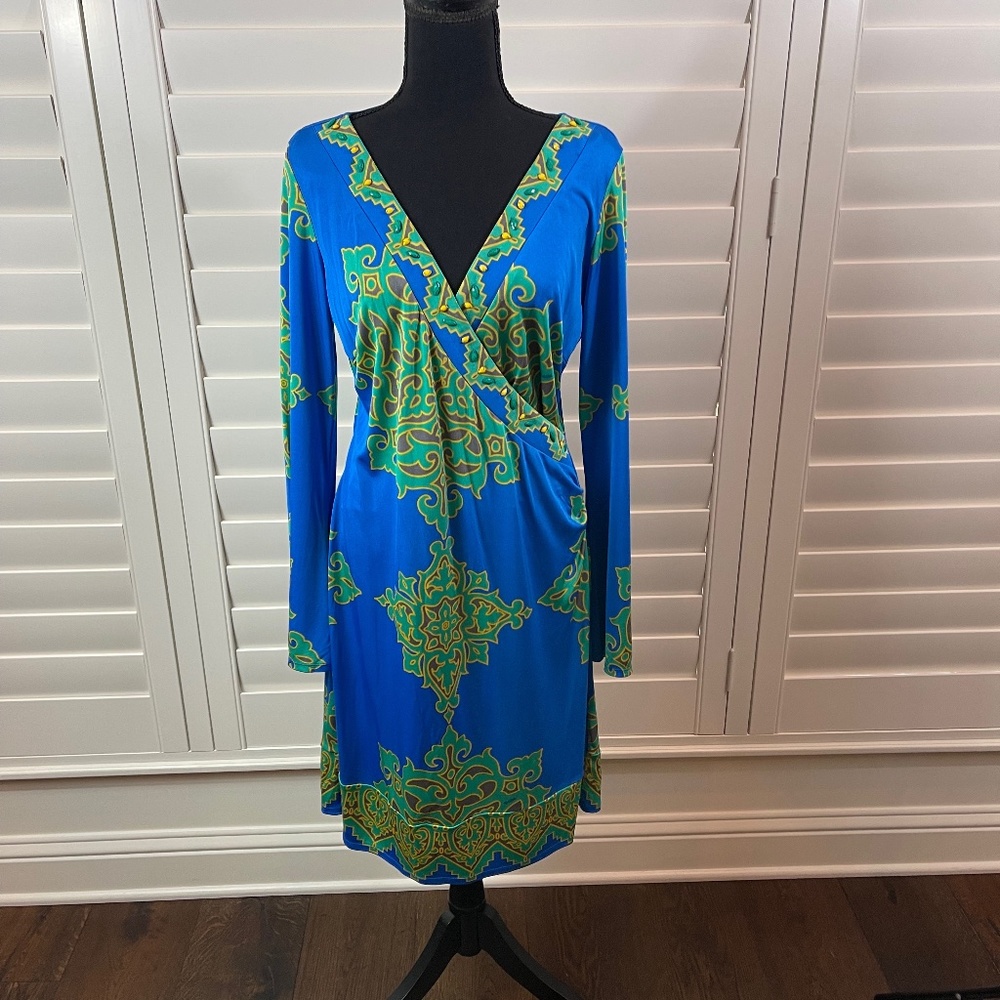 Hale Bob sz L embellished jersey dress